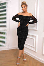 Load image into Gallery viewer, Long Sleeve Off-Shoulder Ruched Dress