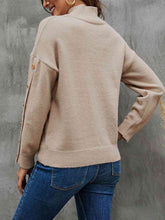 Load image into Gallery viewer, Button Detail Mock Neck Sweater