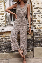 Load image into Gallery viewer, Printed Tie Front Sleeveless Jumpsuit