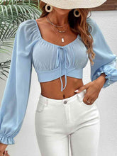 Load image into Gallery viewer, Raglan Sleeve Cropped Blouse