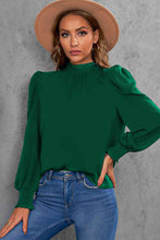 Load image into Gallery viewer, Mock Neck Puff Sleeve Blouse