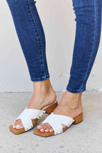 Load image into Gallery viewer, Weeboo Step Into Summer Criss Cross Wooden Clog Mule in White Sandals