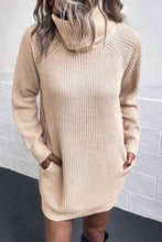 Load image into Gallery viewer, Turtleneck Sweater Dress with Pockets