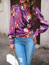 Load image into Gallery viewer, Printed Surplice Neck Long Sleeve Blouse