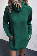 Load image into Gallery viewer, Turtleneck Sweater Dress with Pockets