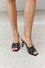 Load image into Gallery viewer, Forever Link Square Toe Quilted Mule Heels in Black