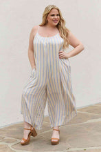 Load image into Gallery viewer, HEYSON Full Size Multi Colored Striped Jumpsuit with Pockets