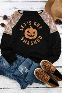 Spooky Graphic Sequin Long Sleeve