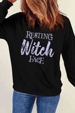 Load image into Gallery viewer, Round Neck Long Sleeve RESTING WITCH FACE Graphic Sweatshirt