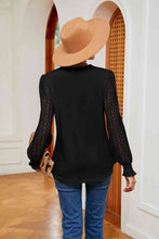 Load image into Gallery viewer, Contrast V-Neck Long Sleeve Blouse