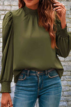 Load image into Gallery viewer, Mock Neck Puff Sleeve Blouse