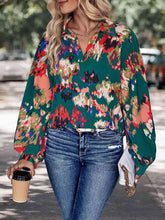 Load image into Gallery viewer, Printed Johnny Collar Long Sleeve Blouse