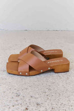 Load image into Gallery viewer, Weeboo Step Into Summer Criss Cross Wooden Clog Mule in Brown Sandals