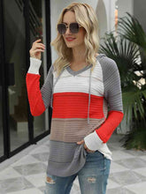 Load image into Gallery viewer, Color Block Hooded Sweater