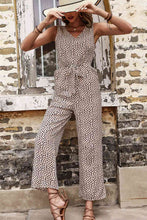 Load image into Gallery viewer, Printed Tie Front Sleeveless Jumpsuit