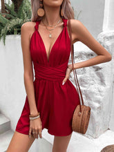Load image into Gallery viewer, Knot Detail Tie Back Romper