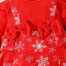 Load image into Gallery viewer, Christmas Snowflake Bow Detail Jumpsuit