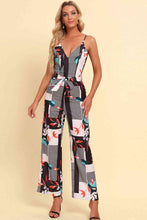 Load image into Gallery viewer, Printed Spaghetti Strap Tied Jumpsuit