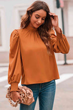 Load image into Gallery viewer, Mock Neck Puff Sleeve Blouse