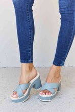 Load image into Gallery viewer, Weeboo Cherish The Moments Contrast Platform Sandals in Misty Blue