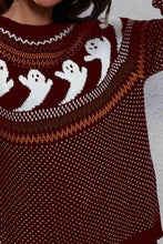 Load image into Gallery viewer, Ghost Pattern Round Neck Long Sleeve Sweater