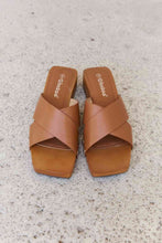 Load image into Gallery viewer, Weeboo Step Into Summer Criss Cross Wooden Clog Mule in Brown Sandals