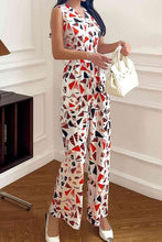 Load image into Gallery viewer, Printed Surplice Neck Sleeveless Jumpsuit