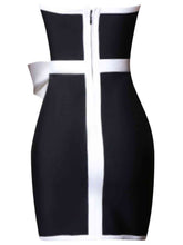 Load image into Gallery viewer, Contrast Strapless Bow Detail Mini Dress