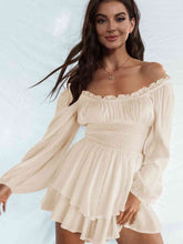 Load image into Gallery viewer, Off Shoulder Smocked Waist Romper