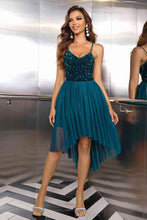 Load image into Gallery viewer, Sequin Spaghetti Strap High-Low Dress