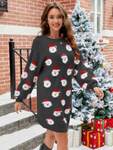 Load image into Gallery viewer, Round Neck Dropped Shoulder Sweater Dress
