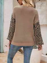 Load image into Gallery viewer, Leopard Crisscross V-Neck Sweater