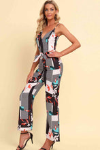 Load image into Gallery viewer, Printed Spaghetti Strap Tied Jumpsuit