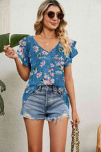 Load image into Gallery viewer, V-Neck Short Sleeve Blouse