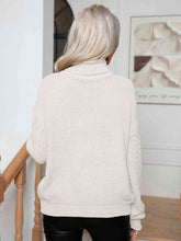 Load image into Gallery viewer, Turtleneck Cable-Knit Long Sleeve Sweater