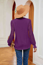 Load image into Gallery viewer, Contrast V-Neck Long Sleeve Blouse