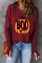 Load image into Gallery viewer, Pumpkin Graphic Thumbhole Sleeve T-Shirt