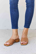 Load image into Gallery viewer, Weeboo Step Into Summer Criss Cross Wooden Clog Mule in Brown Sandals