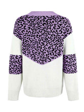 Load image into Gallery viewer, Leopard V-Neck Dropped Shoulder Sweater