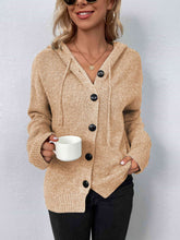 Load image into Gallery viewer, Button-Down Long Sleeve Hooded Sweater