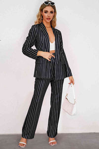 Striped Long Sleeve Two Piece Set