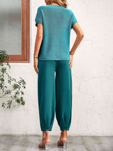 Load image into Gallery viewer, Round Neck Raglan Sleeve Tee and Long Pants Set