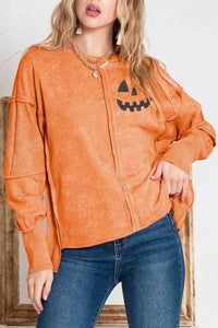 Round Neck Long Sleeve Jack-O'-Lantern