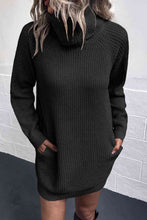 Load image into Gallery viewer, Turtleneck Sweater Dress with Pockets