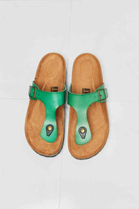 MMShoes Drift Away T-Strap Flip-Flop in Green Sandals