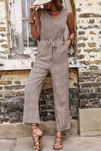 Load image into Gallery viewer, Printed Tie Front Sleeveless Jumpsuit