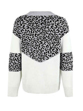 Load image into Gallery viewer, Leopard V-Neck Dropped Shoulder Sweater