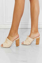 Load image into Gallery viewer, Qupid Freshly Picked Twist Peep Toe Block Heel Mule