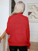 Load image into Gallery viewer, Turtleneck Cable-Knit Long Sleeve Sweater