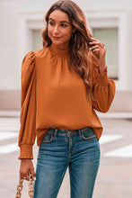 Load image into Gallery viewer, Mock Neck Puff Sleeve Blouse